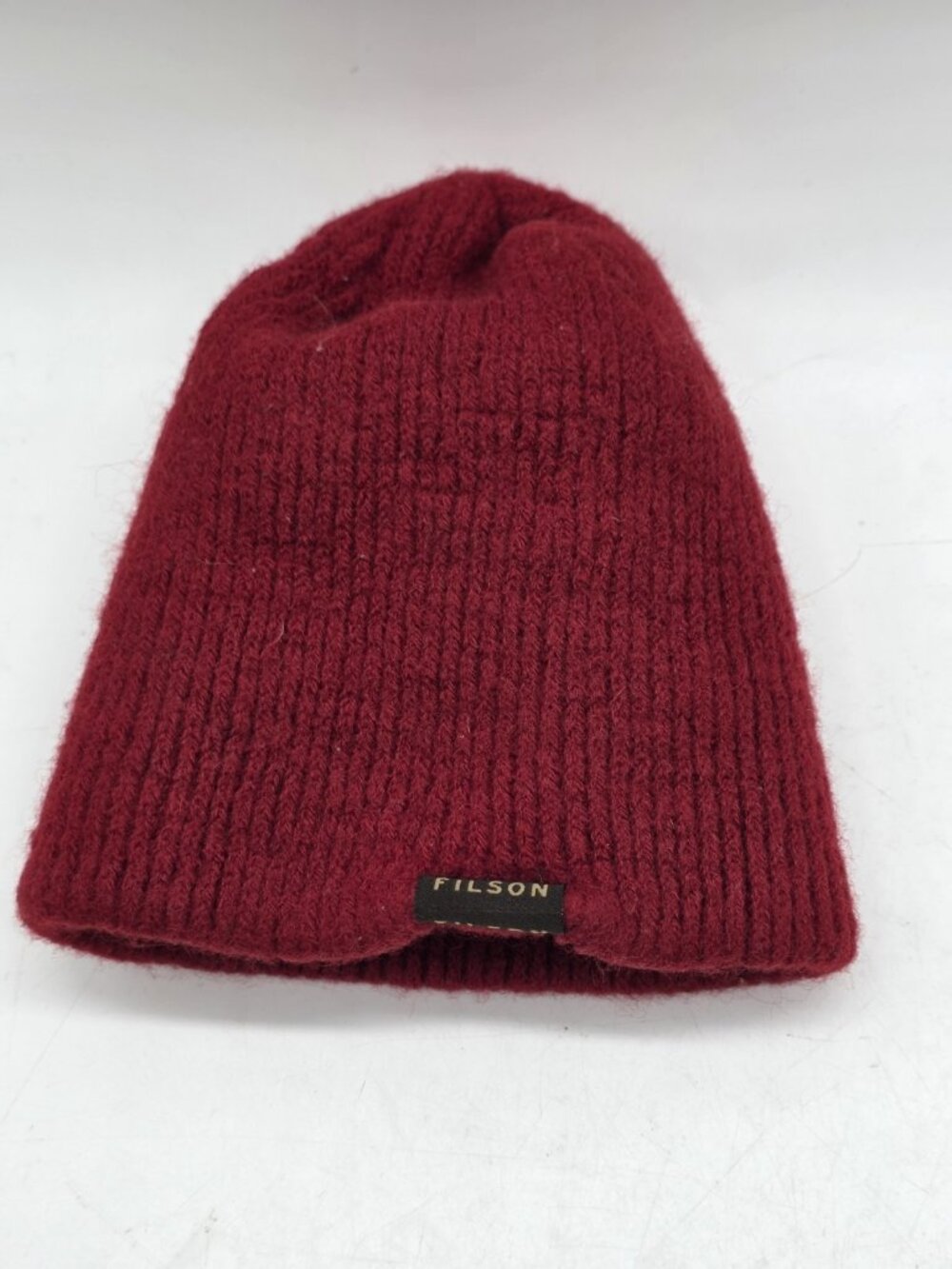 Filson Watch Red 100% Wool Cap Hat Beanie Child 14" Circumference Winter Ski